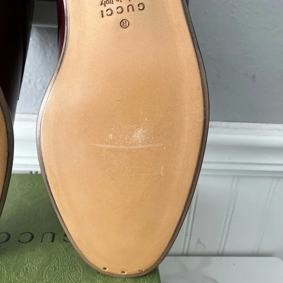 Gucci Burgundy Double Monk Strap Shoes display picture 2